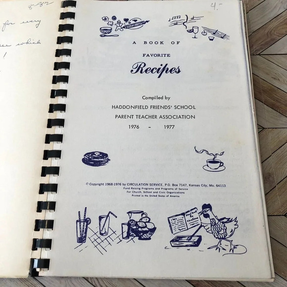 Vintage 70s School Cookbook "Haddonfield Friends' School Parent Teacher Assoc." - Picture 3 of 12